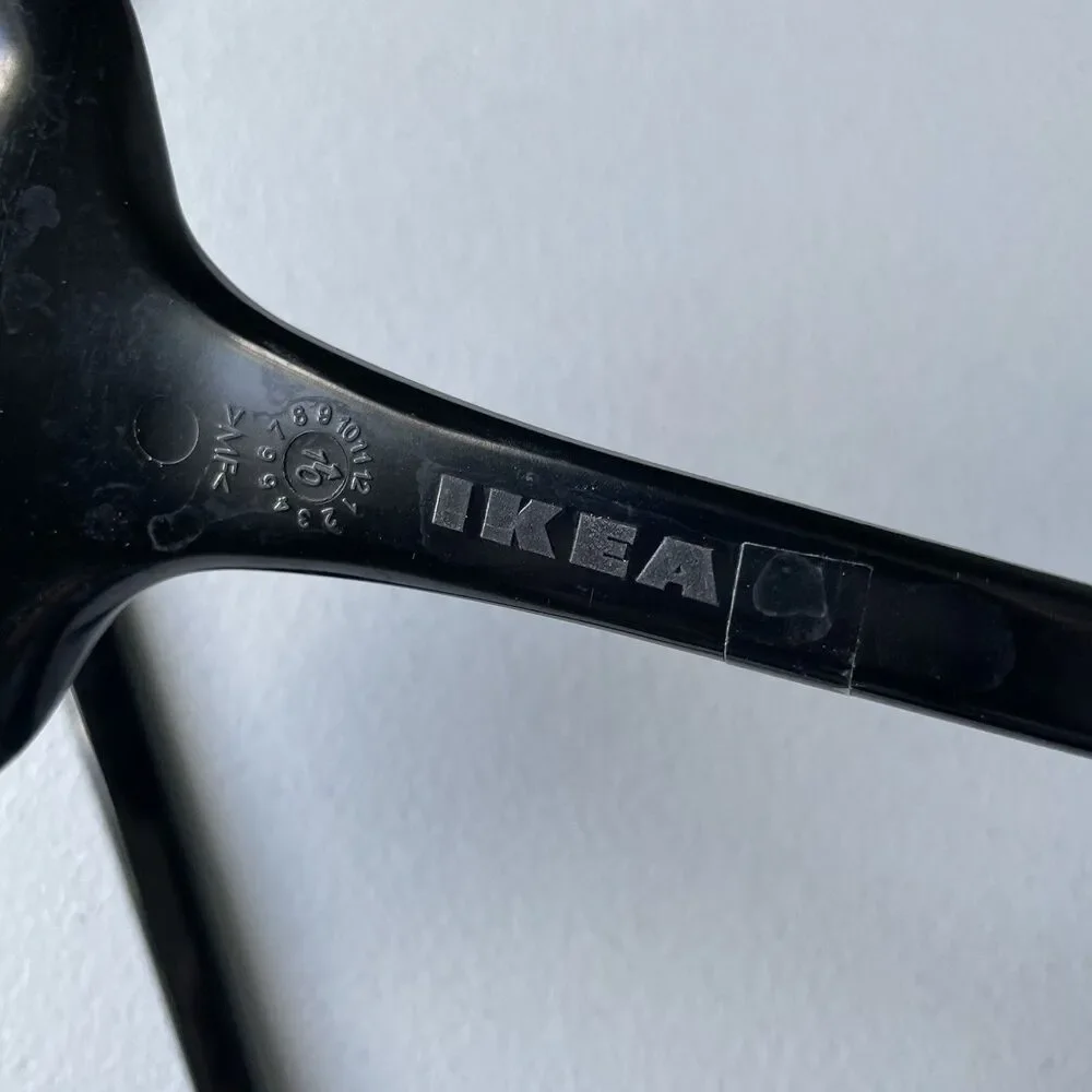 Ikea Vintage Salad Tongs Fork & Spoon Utensils Set Black Plastic 12.5